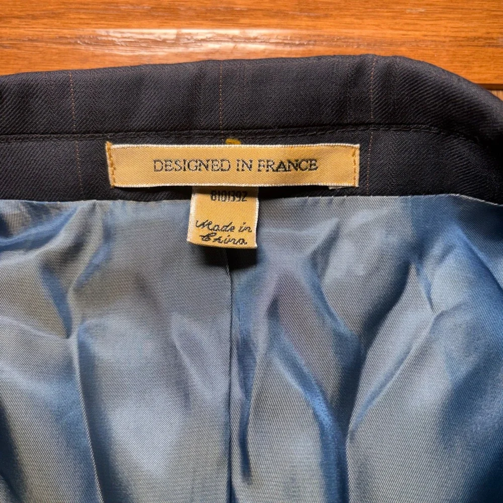 Giorgio Cosani Mens Navy Wool Cashmere Suit Blazer 52R Pants 46x31 Windowpane